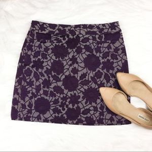 LOFT Factory Purple Flower Skirt